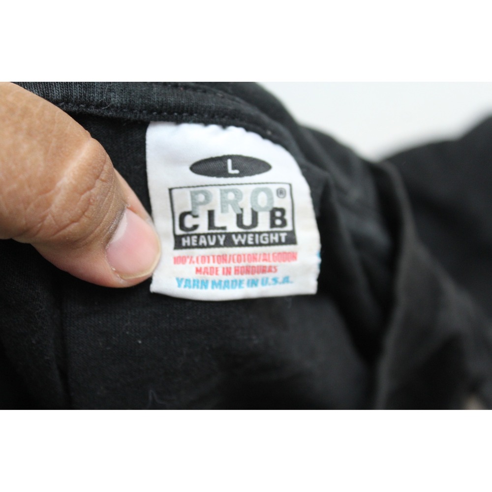 Pro Club Long Sleeve Shirt Mens Large Black Good Heavyweight Cotton Tee